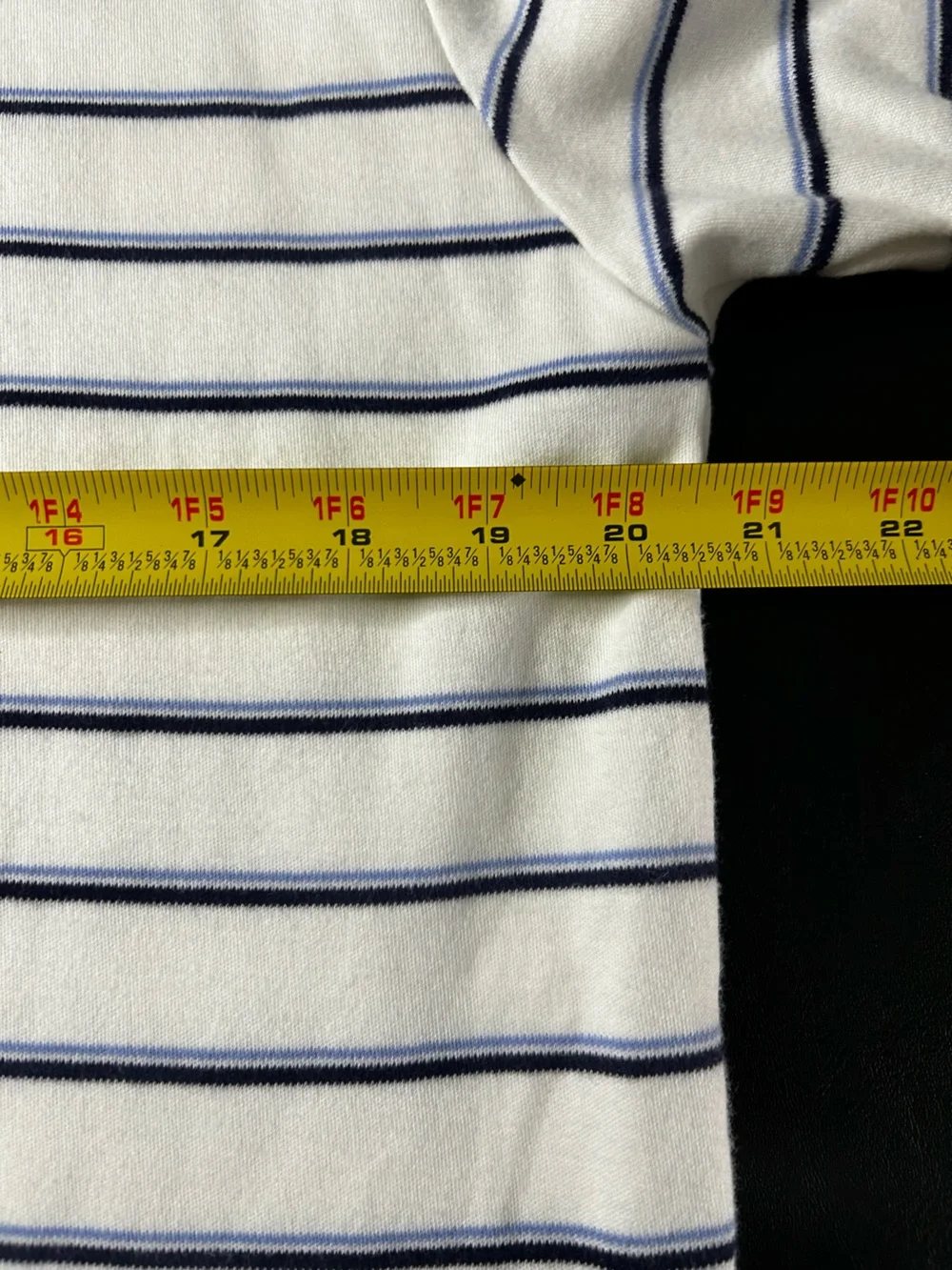 Ralph Lauren White Polo with Navy Thin Stripes